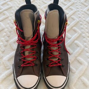 Converse all star waterproof Brown High-Top Sneakers with Red Laces